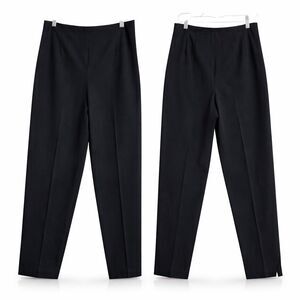 90s Y2K Talbots Stretch Black Dress Career Pants Women 10 High Rise Straight Leg